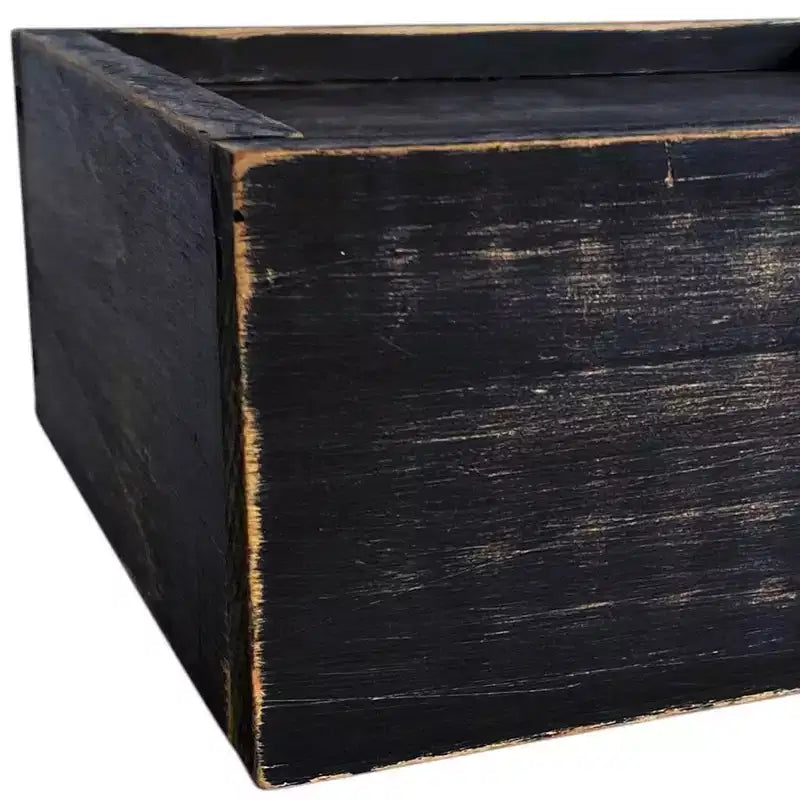 HomeRoots 7 Étagère flottante murale en bois noir avec lumière LED