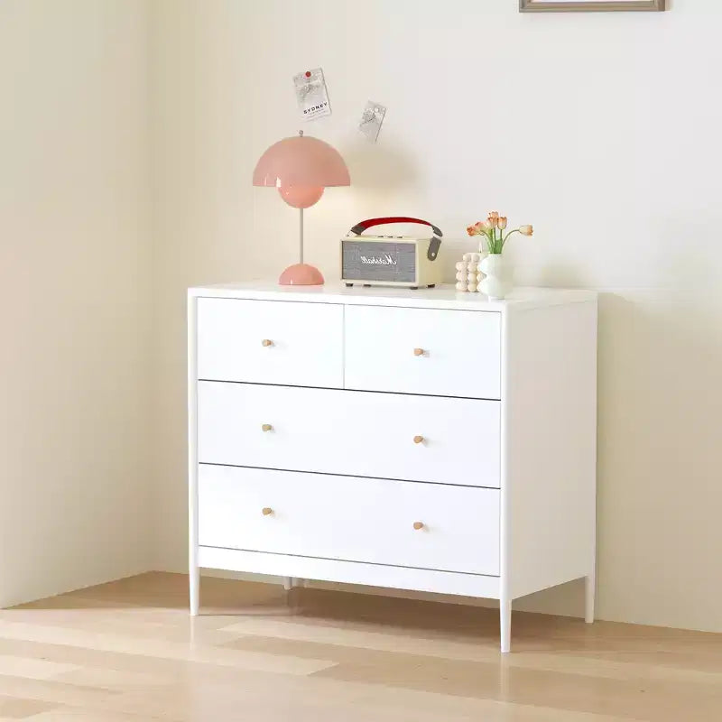 Commode à 4 tiroirs pour enfant, buffet, armoire latérale de rangement, blanc - ModernLuxe