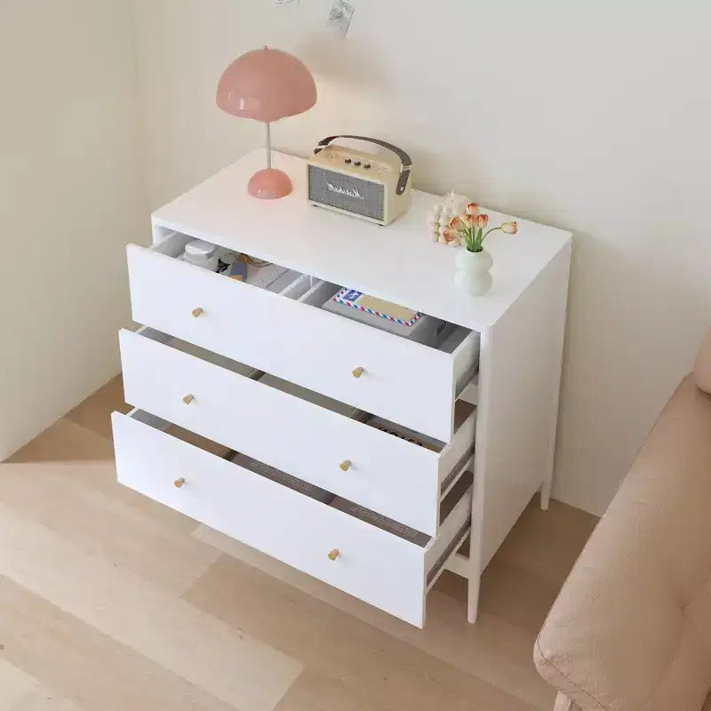 Commode à 4 tiroirs pour enfant, buffet, armoire latérale de rangement, blanc - ModernLuxe