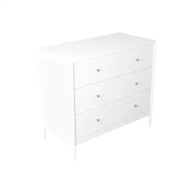 Commode à 4 tiroirs pour enfant, buffet, armoire latérale de rangement, blanc - ModernLuxe