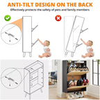 Meuble de rangement pour chaussures avec 2 tiroirs, meuble à chaussures en rotin, meuble à chaussures fin et dissimulé pour salon, chambre et couloir