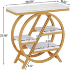 Okak Industrial Table d'appoint ronde à 4 niveaux en métal, petite table de chevet rustique, table de canapé derrière le canapé pour le couloir, le salon