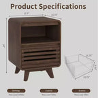 SOLACE FURNITURE Table de Chevet avec Tiroir de Rangement Grille Table d'Appoint