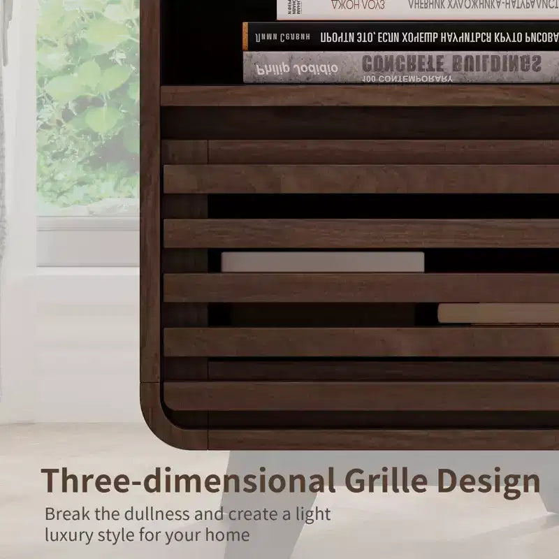 SOLACE FURNITURE Table de Chevet avec Tiroir de Rangement Grille Table d'Appoint
