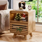 SOLACE FURNITURE Table de Chevet avec Tiroir de Rangement Grille Table d'Appoint