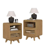SOLACE FURNITURE Table de Chevet avec Tiroir de Rangement Grille Table d'Appoint