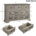 Commode en bois 7 tiroirs GDFStudio Graham Farmhouse 47,5