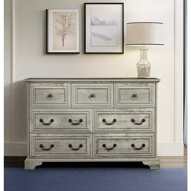 Commode en bois 7 tiroirs GDFStudio Graham Farmhouse 47,5