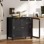 HOMCOM Classeur 4 Tiroirs, Meuble de Rangement Latéral de Style Ferme avec Rails Suspendus Réglables pour Dossiers de Taille Lettre/A4/Légal, Support d'Imprimante