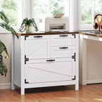 HOMCOM Classeur 4 Tiroirs, Meuble de Rangement Latéral de Style Ferme avec Rails Suspendus Réglables pour Dossiers de Taille Lettre/A4/Légal, Support d'Imprimante