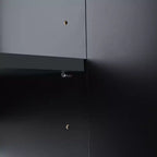 Hostack Buffet 4 portes avec poignées en métal doré et rangement élégant pour salle à manger et salon, noir