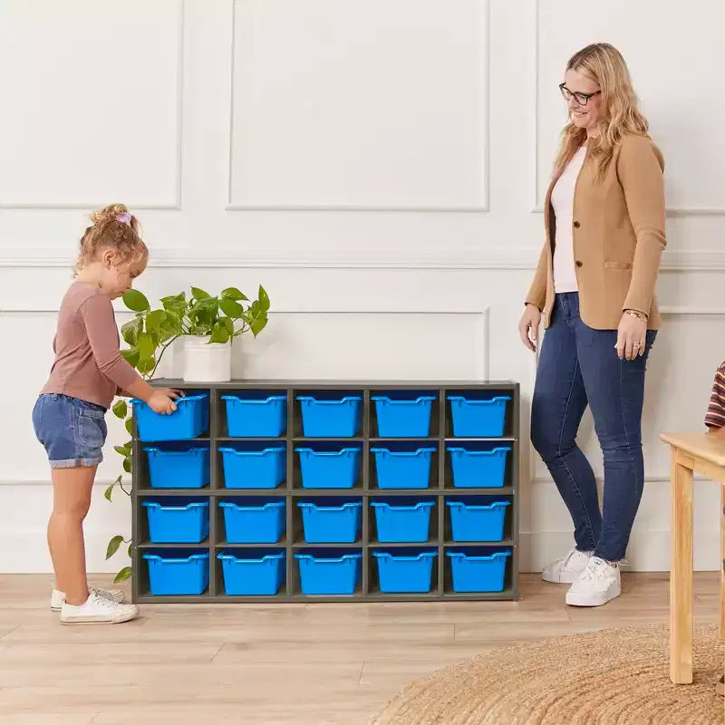 Armoire de rangement ECR4Kids Streamline 20 bacs et 20 bacs à façade ouverte, 4x5, Meuble pour enfant