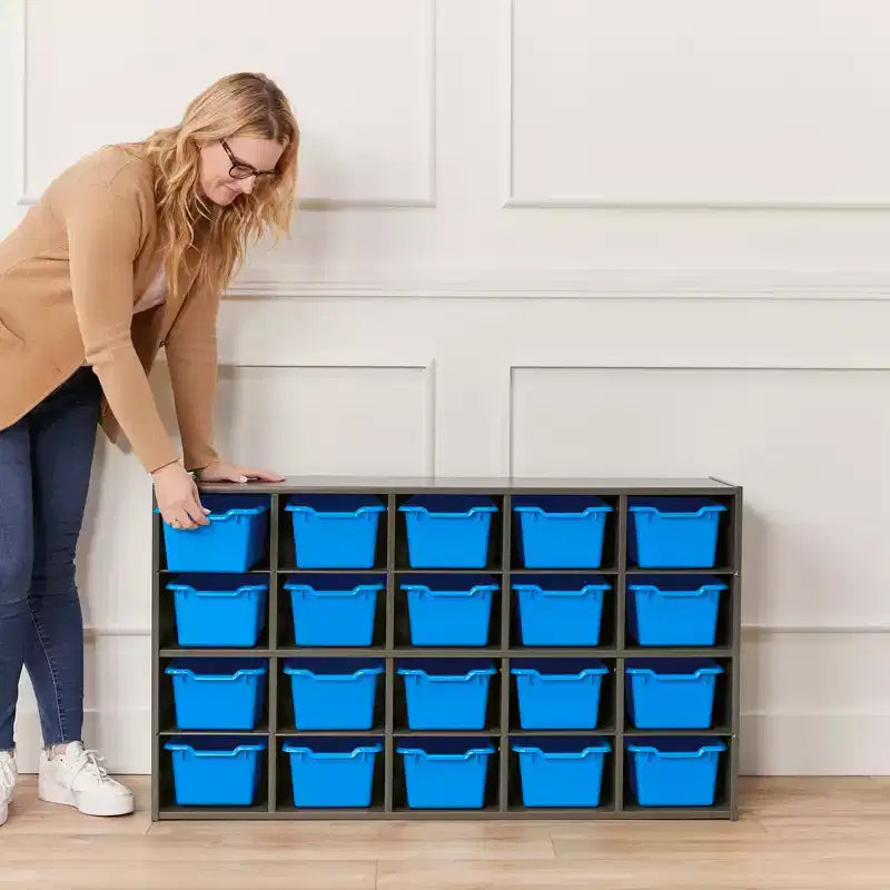 Armoire de rangement ECR4Kids Streamline 20 bacs et 20 bacs à façade ouverte, 4x5, Meuble pour enfant