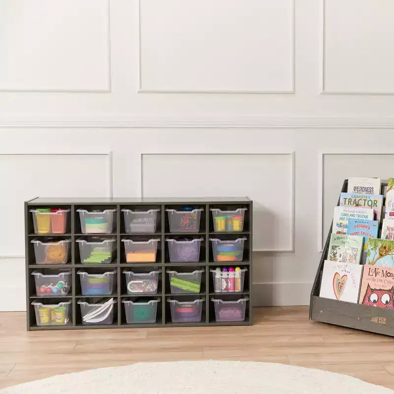 Armoire de rangement ECR4Kids Streamline 20 bacs et 20 bacs à façade ouverte, 4x5, Meuble pour enfant
