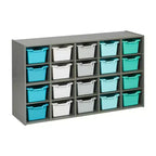 Armoire de rangement ECR4Kids Streamline 20 bacs et 20 bacs à façade ouverte, 4x5, Meuble pour enfant