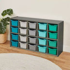 Armoire de rangement ECR4Kids Streamline 20 bacs et 20 bacs à façade ouverte, 4x5, Meuble pour enfant