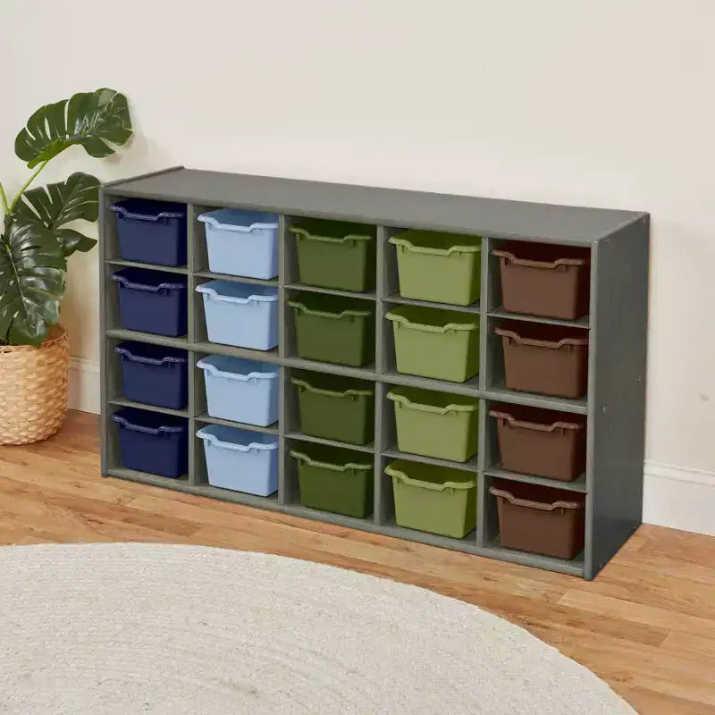 Armoire de rangement ECR4Kids Streamline 20 bacs et 20 bacs à façade ouverte, 4x5, Meuble pour enfant