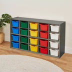 Armoire de rangement ECR4Kids Streamline 20 bacs et 20 bacs à façade ouverte, 4x5, Meuble pour enfant