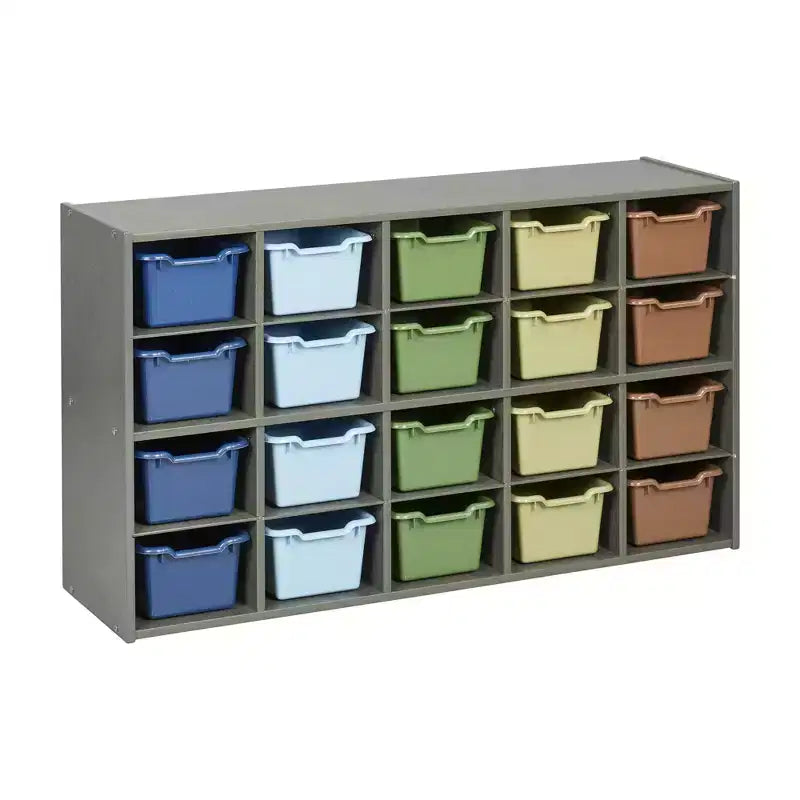 Armoire de rangement ECR4Kids Streamline 20 bacs et 20 bacs à façade ouverte, 4x5, Meuble pour enfant
