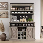 Meuble bar TROPOW 75, grand vaisselier de cuisine, buffet de style rustique pour café, armoire avec porte coulissante de style grange