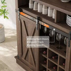 Meuble bar TROPOW 75, grand vaisselier de cuisine, buffet de style rustique pour café, armoire avec porte coulissante de style grange
