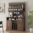 Meuble bar TROPOW 75, grand vaisselier de cuisine, buffet de style rustique pour café, armoire avec porte coulissante de style grange