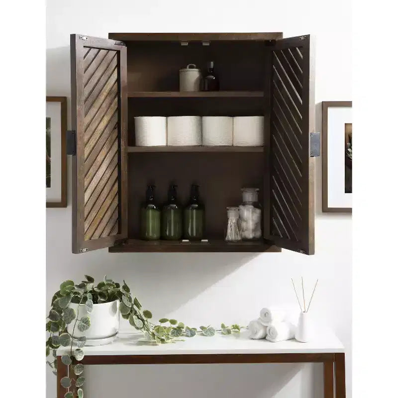 Armoire de salle de bain haute à 2 portes Mezzeta de Kate et Laurel