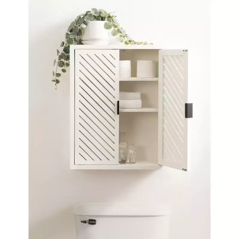 Armoire de salle de bain haute à 2 portes Mezzeta de Kate et Laurel