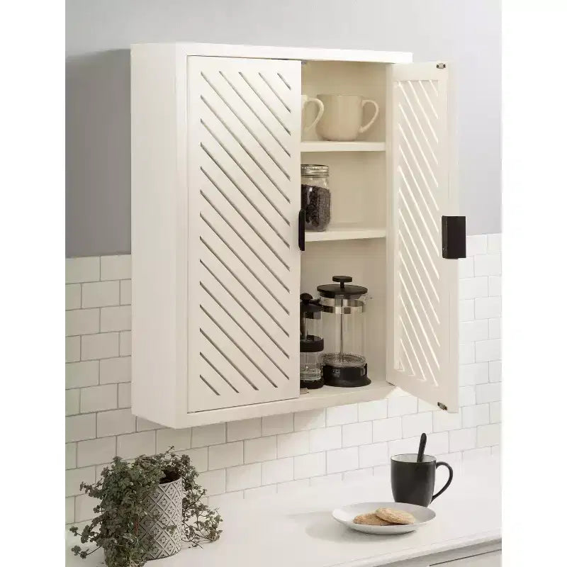 Armoire de salle de bain haute à 2 portes Mezzeta de Kate et Laurel