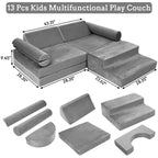 Canapé modulaire 13 pièces pour enfants, canapé de jeu modulaire convertible pour enfants, canapé sectionnel modulaire en mousse