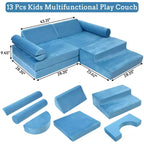 Canapé modulaire 13 pièces pour enfants, canapé de jeu modulaire convertible pour enfants, canapé sectionnel modulaire en mousse