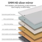 Miroir de courtoisie de salle de bain mural à LED arqué Whisen avec cadre en aluminium, affichage de la température et de l'heure, lumières à intensité variable et anti-buée - Noir