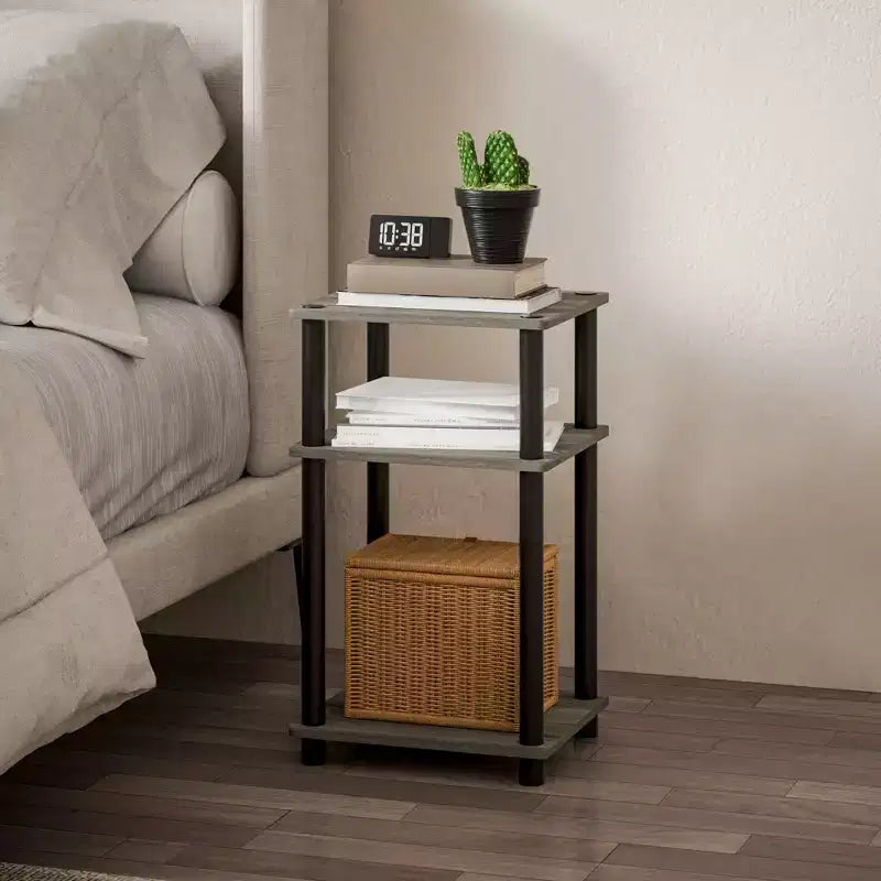 Table d'appoint réversible HOMLUX 3 niveaux avec étagère de rangement pour canapé-lit
