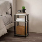 Table d'appoint réversible HOMLUX 3 niveaux avec étagère de rangement pour canapé-lit