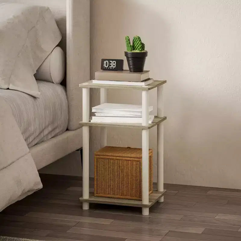 Table d'appoint réversible HOMLUX 3 niveaux avec étagère de rangement pour canapé-lit