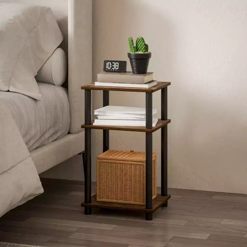 Table d'appoint réversible HOMLUX 3 niveaux avec étagère de rangement pour canapé-lit