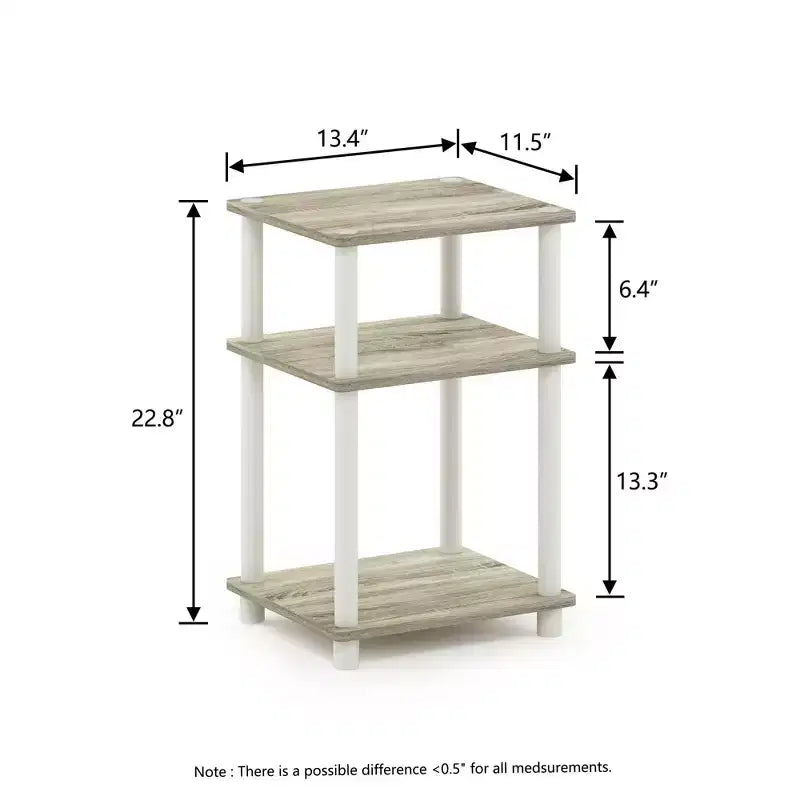 Table d'appoint réversible HOMLUX 3 niveaux avec étagère de rangement pour canapé-lit
