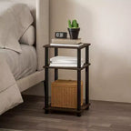 Table d'appoint réversible HOMLUX 3 niveaux avec étagère de rangement pour canapé-lit