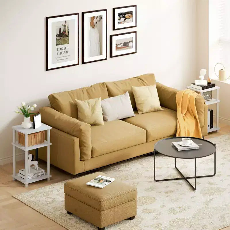 Table d'appoint réversible HOMLUX 3 niveaux avec étagère de rangement pour canapé-lit