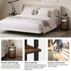 Table d'appoint réversible HOMLUX 3 niveaux avec étagère de rangement pour canapé-lit