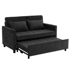 Bestier Canapé-lit convertible 56,9 po, canapé-lit rembourré avec USB et dossier réglable, lit pliant pour salon-noir