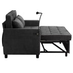 Bestier Canapé-lit convertible 56,9 po, canapé-lit rembourré avec USB et dossier réglable, lit pliant pour salon-noir