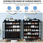 Meuble de rangement pour chaussures avec portes vitrées, Armoire à chaussures à 5 niveaux avec pieds de support robustes, Meuble de rangement pour chaussures pour salon, entrée