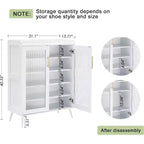 Meuble de rangement pour chaussures avec portes vitrées, Armoire à chaussures à 5 niveaux avec pieds de support robustes, Meuble de rangement pour chaussures pour salon, entrée