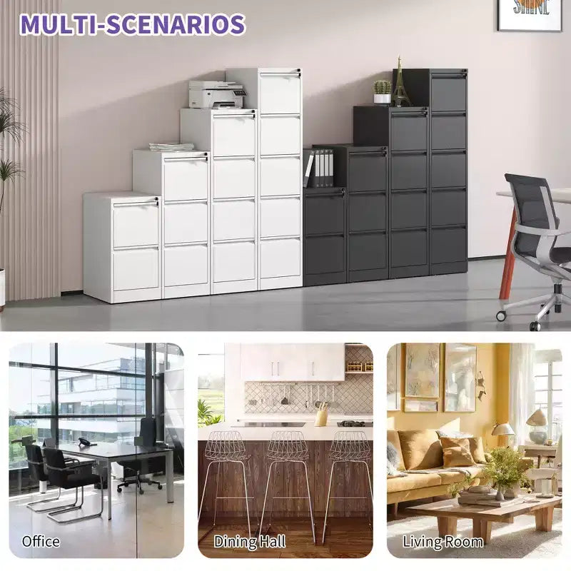 Classeur métallique vertical à double tiroir avec serrure pour le rangement de dossiers de format A4