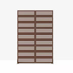 MAYEERTY Paravent Harold Large 1 Étroit 2 Type B Persiennes Tôle galvanisée noire 72x47x16po Ensemble de 6 pièces Ensemble de 3 pièces