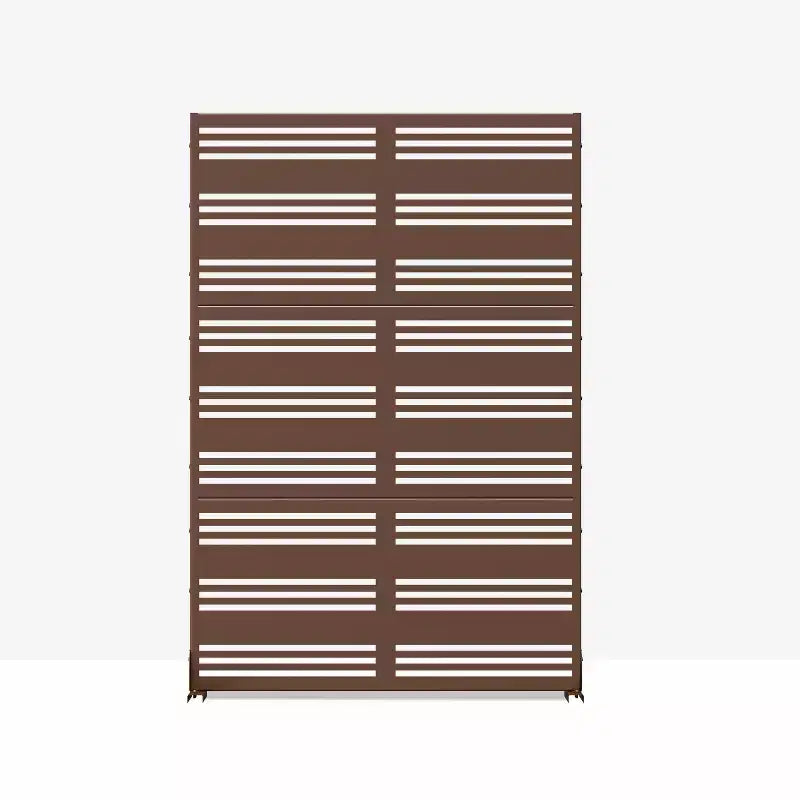 MAYEERTY Paravent Harold Large 1 Étroit 2 Type B Persiennes Tôle galvanisée noire 72x47x16po Ensemble de 6 pièces Ensemble de 3 pièces