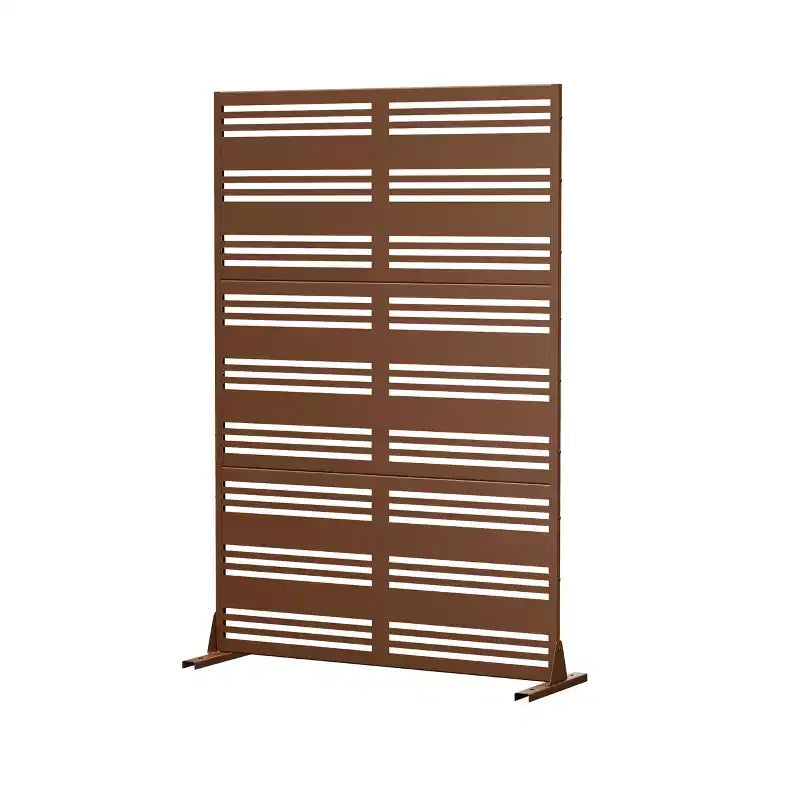 MAYEERTY Paravent Harold Large 1 Étroit 2 Type B Persiennes Tôle galvanisée noire 72x47x16po Ensemble de 6 pièces Ensemble de 3 pièces