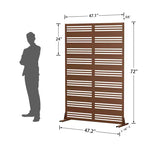 MAYEERTY Paravent Harold Large 1 Étroit 2 Type B Persiennes Tôle galvanisée noire 72x47x16po Ensemble de 6 pièces Ensemble de 3 pièces
