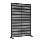 MAYEERTY Paravent Harold Large 1 Étroit 2 Type B Persiennes Tôle galvanisée noire 72x47x16po Ensemble de 6 pièces Ensemble de 3 pièces